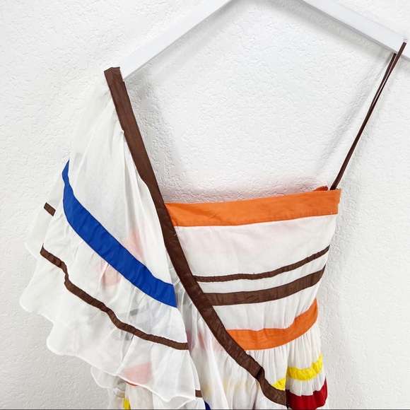 Free People New Romantics Color Me Bad Dress Asymmetrical Stripe XS - Picture 4 of 9